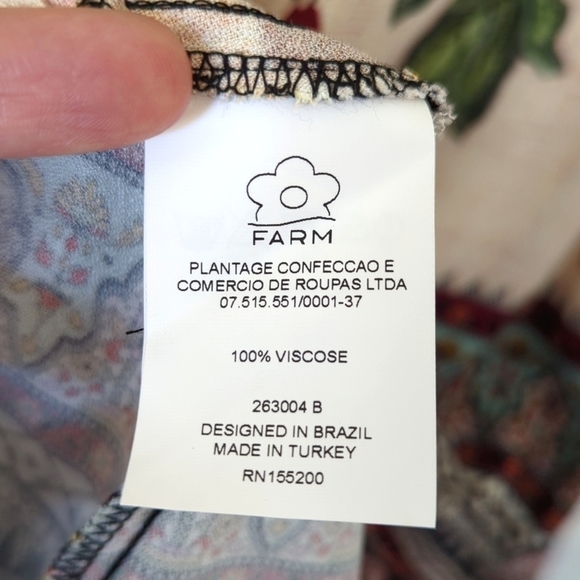 FARM Rio Anthropologie Esmeralda Floral Flowy Short Sleeve A-Line Maxi Dress XSP - Picture 7 of 14